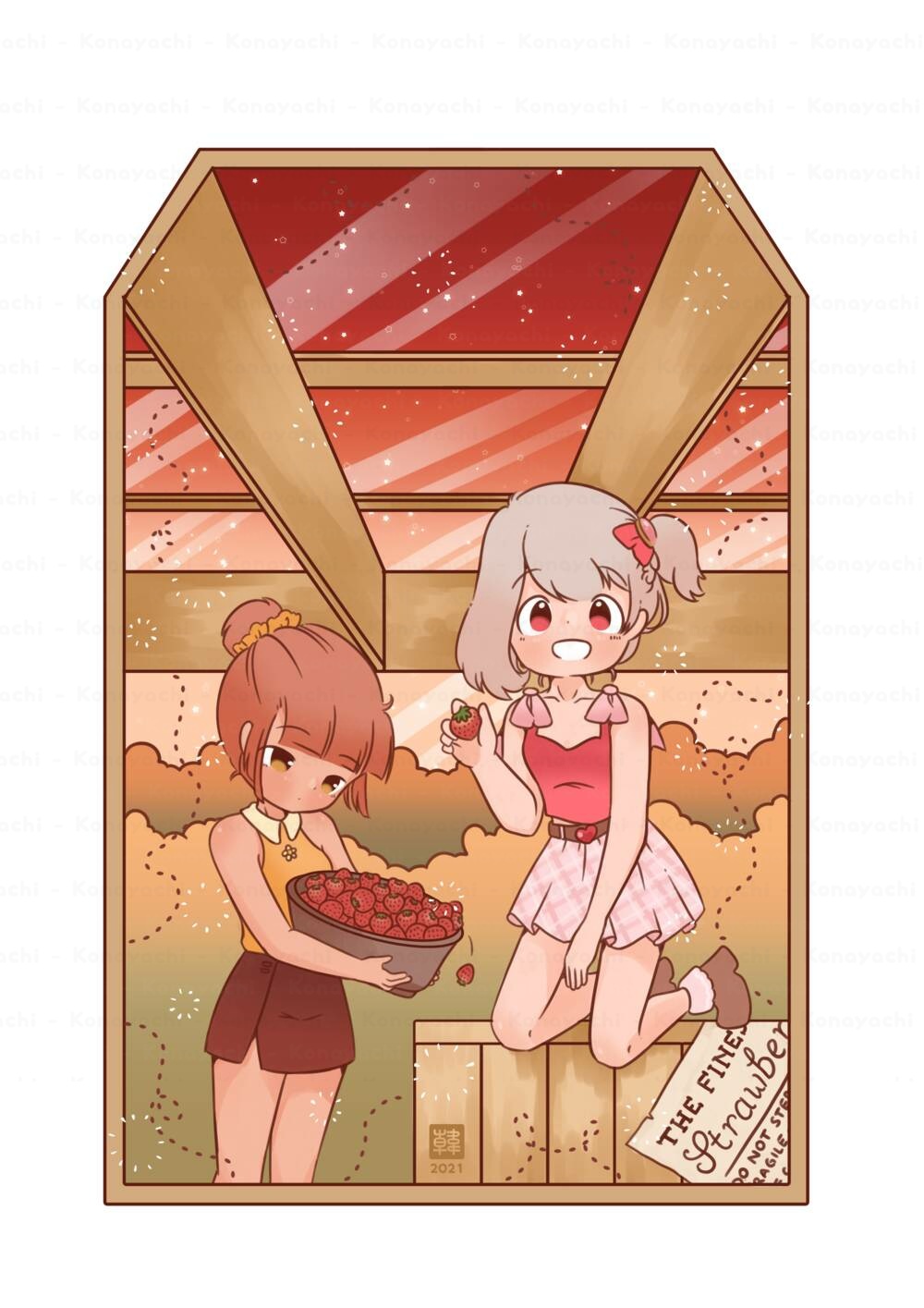 Ellie and Chika - Strawberry Picking